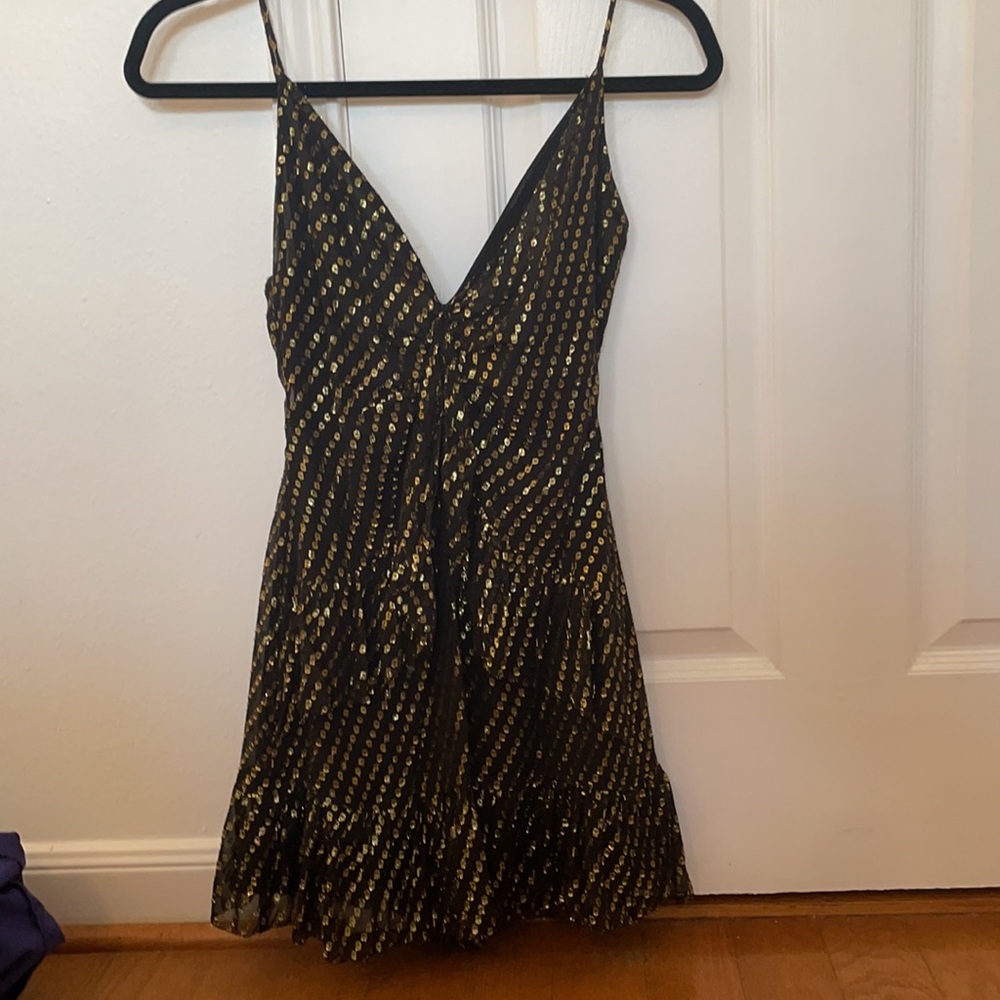 LPA Black and Gold mini dress XS
